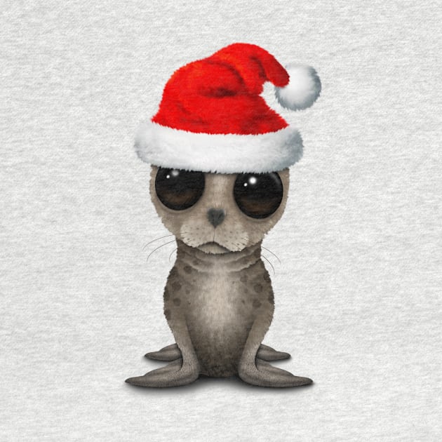 Baby Seal Wearing a Santa Hat by jeffbartels